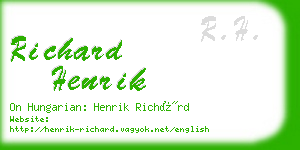 richard henrik business card